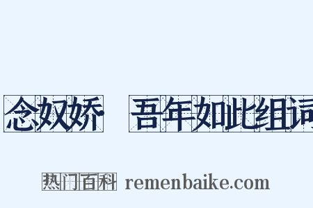 念奴娇·吾年如此组词是什么意思的图片